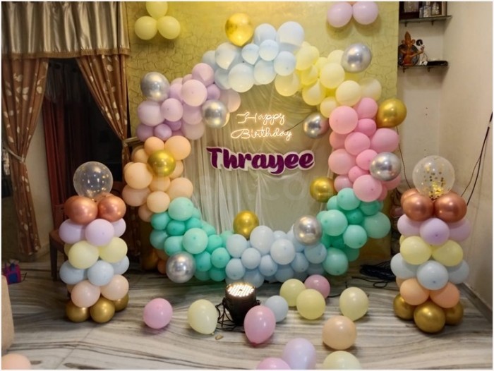 party artists Pastel Theme Balloon Arch Decor with Backdrops